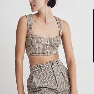 Madewell, crop top, size 4, Gingham Seersucker